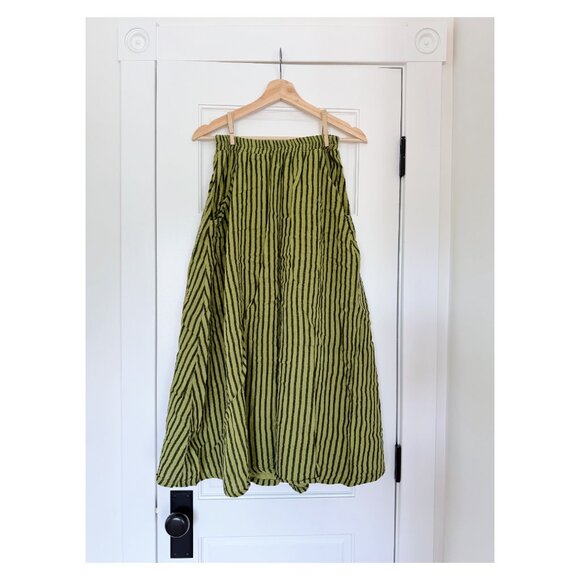Striped Green Maxi Skirt - Picture 2 of 3
